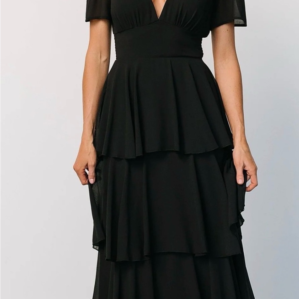 Baltic Born Black Tiered Maxi Dress